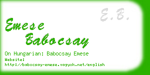 emese babocsay business card